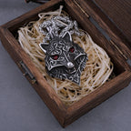 Men's Viking Nordic Wolf Head Necklace – 316L Stainless Steel Pendant with Snake Chain & Gift Box