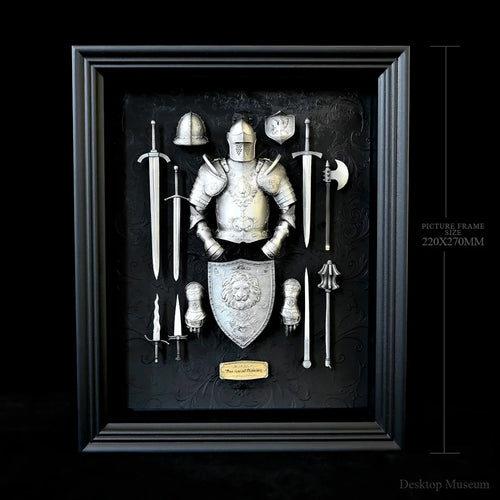 Medieval Knight Armor Resin Display Frame – Decorative Shadow Box Collectible