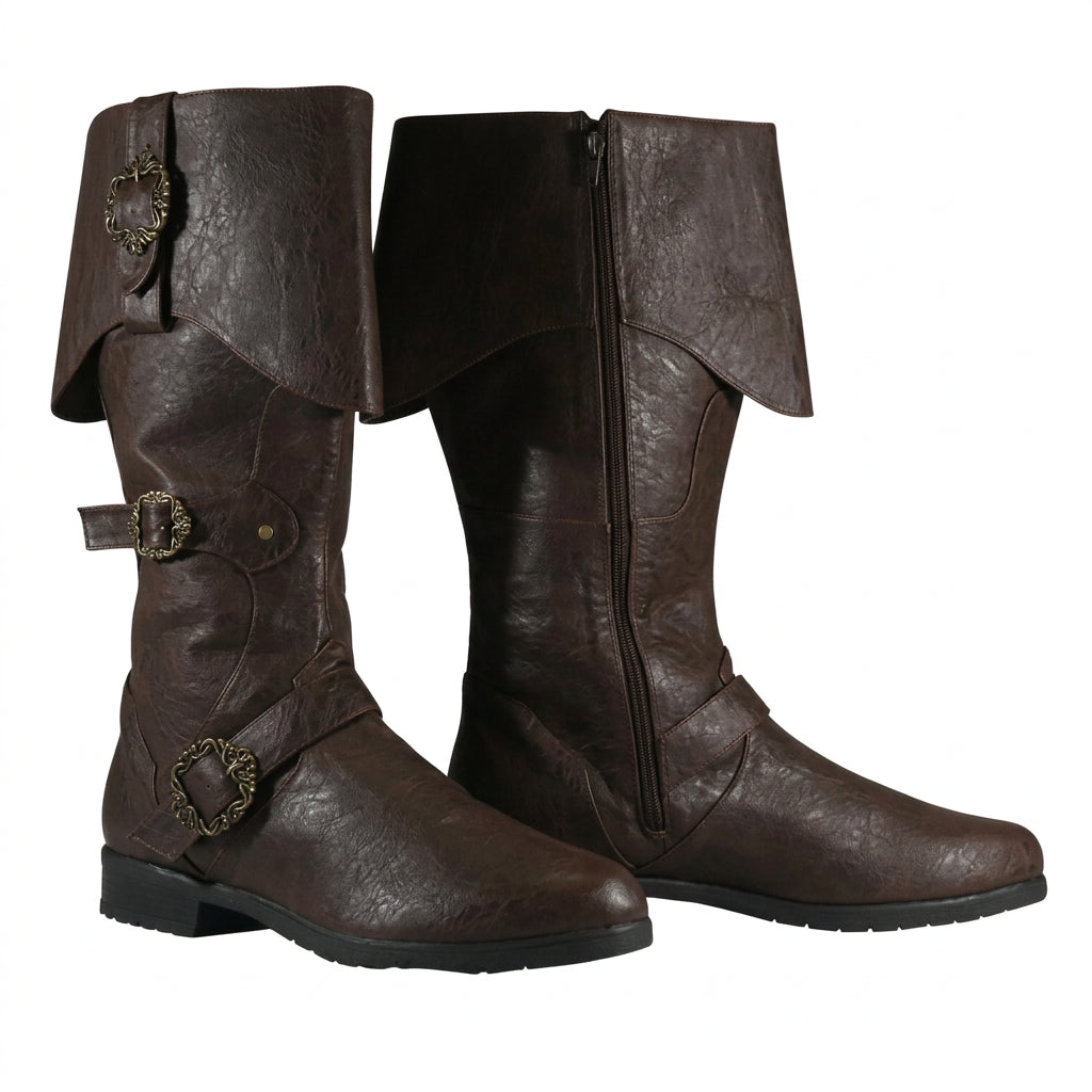 Pirate Boots – PU Leather Mid-Calf Costume Boots