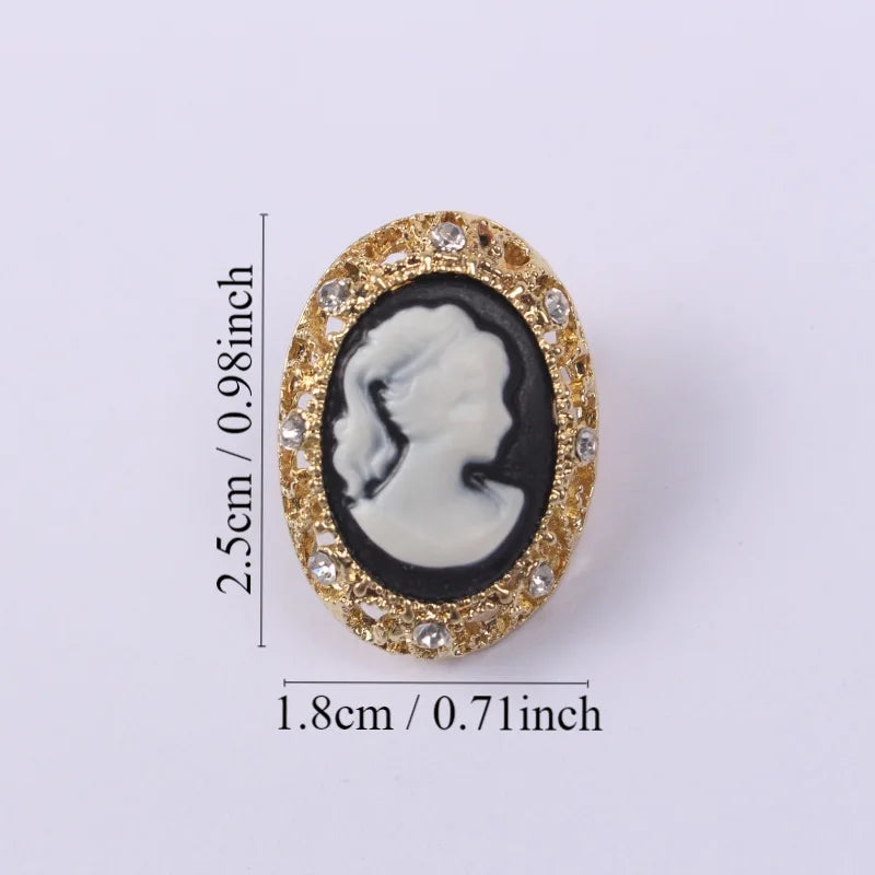 Baroque Cameo Brooch – Vintage Hollow Alloy Portrait Pin