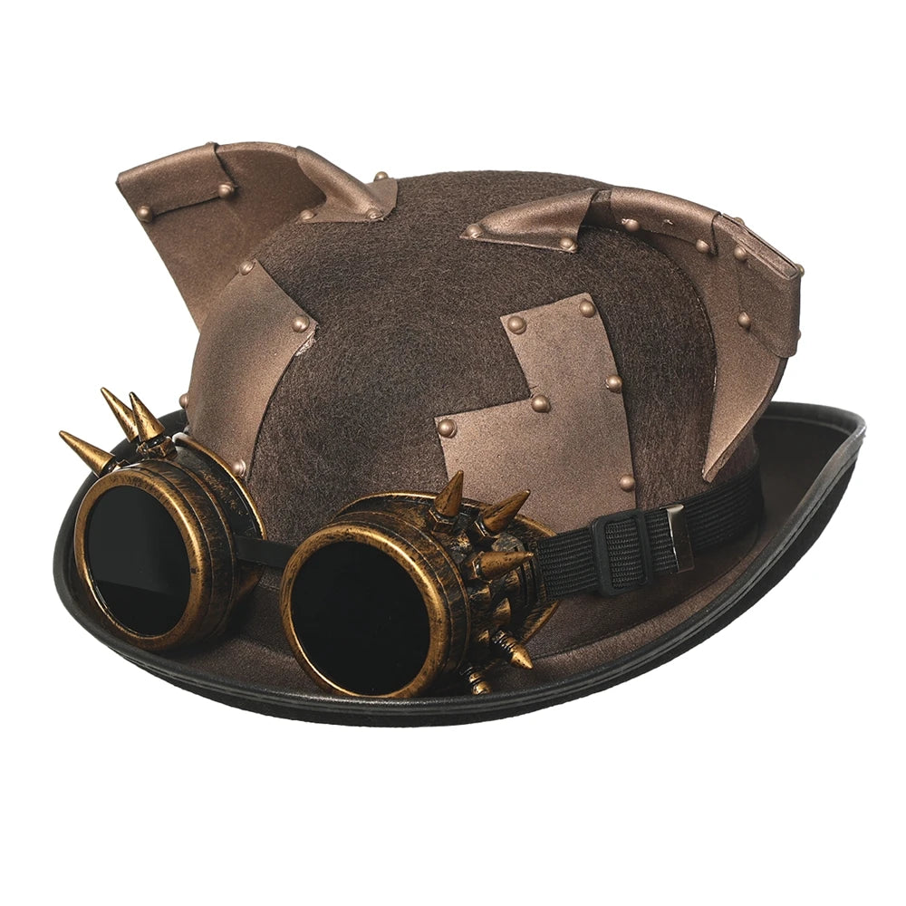 Steampunk Top Hat with Detachable Goggles | Gothic Victorian Costume Hat