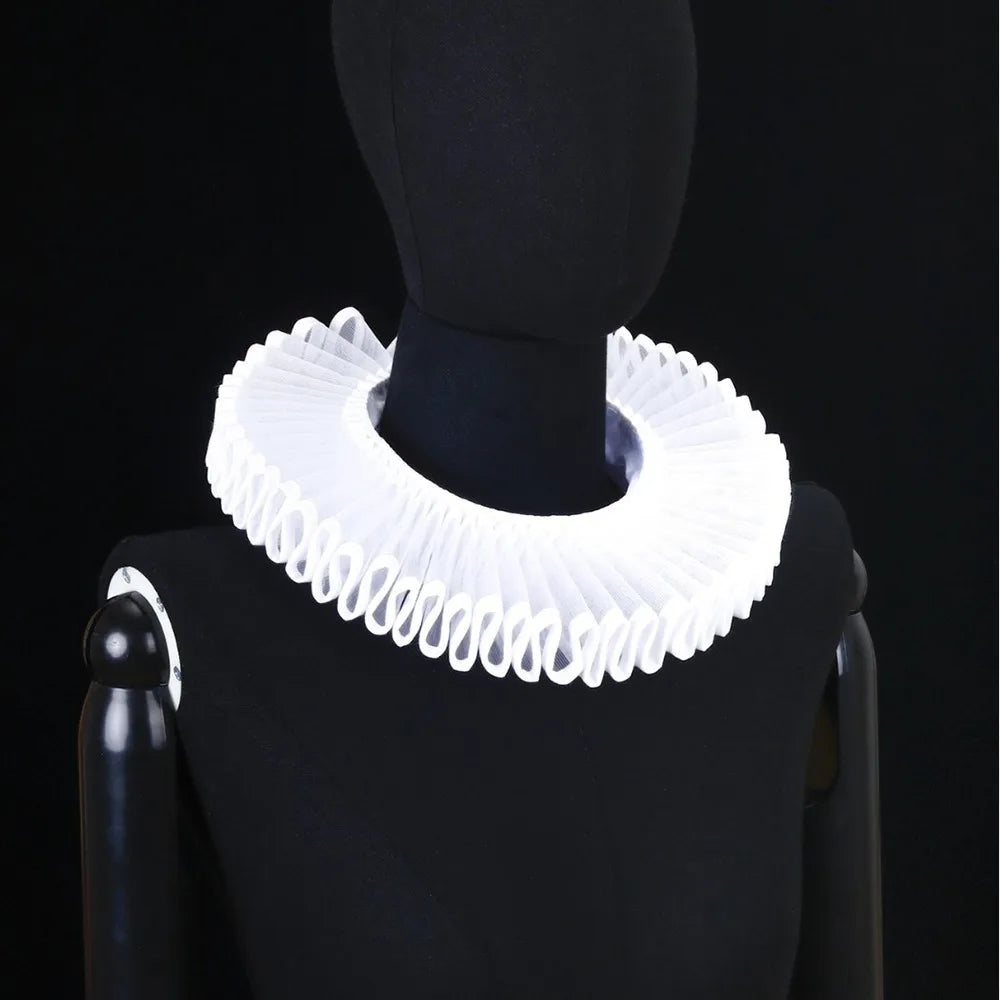 Renaissance Ruff Collar – Detachable Elizabethan Neck Frill for Period Costumes
