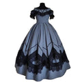 Women’s 1860s Southern Belle Ball Gown — Victorian Civil War Gothic Lace Dress