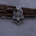 Men's Viking Nordic Wolf Head Necklace – 316L Stainless Steel Pendant with Snake Chain & Gift Box