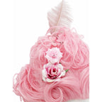 Rococo Queen Costume Wig — Stacked Curls with Flowers & Feathers