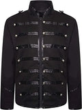 Men's Steampunk Military Frock Coat | Gothic Victorian Jacket with Braid Trim