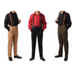 Men's Steampunk Victorian Trousers – High Waist Regency Suspender Pants