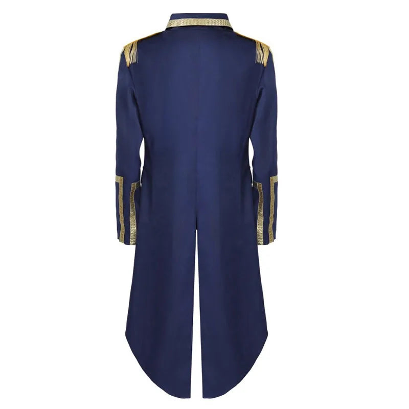 Men's Medieval Military Tailcoat | Double-Breasted Gothic Long Coat for Cosplay & Masquerade