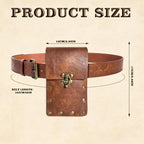 Medieval Leather Belt Pouch – Vintage Rivet Waist Bag