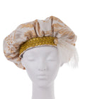 Tudor & Renaissance Brocade Flat Cap with Feather – Men’s Muffin Hat | Multiple Colors