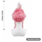 Rococo Queen Costume Wig — Stacked Curls with Flowers & Feathers
