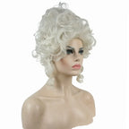 Marie Antoinette Powdered Wig – 18th Century Rococo Upswept Curly Cosplay Wig