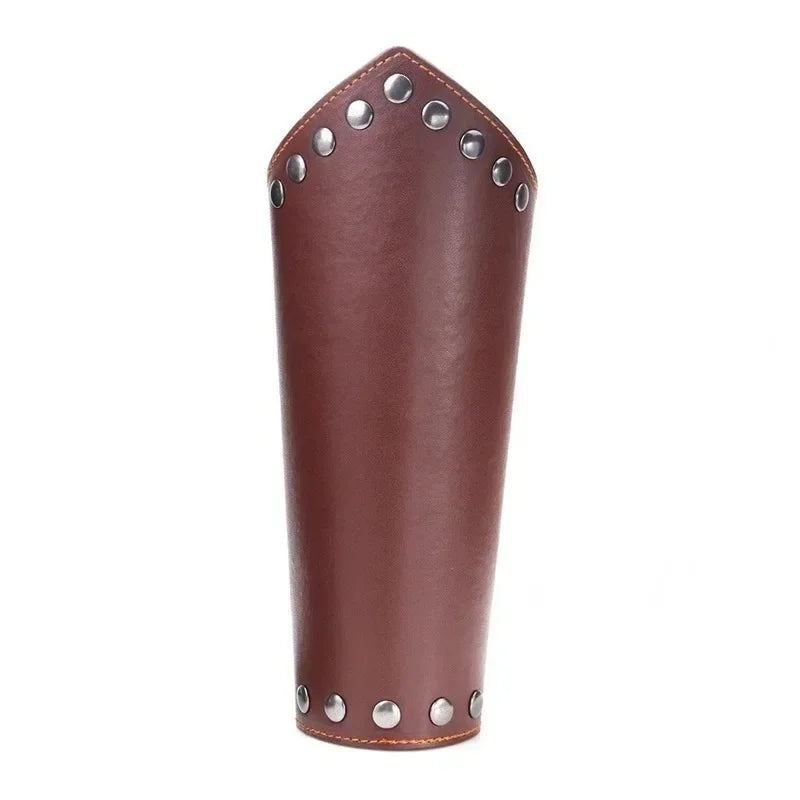 Medieval Leather Bracer – Lace-Up Arm Guard & Gauntlet Cuff