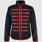 Men's Steampunk Military Frock Coat | Gothic Victorian Jacket with Braid Trim