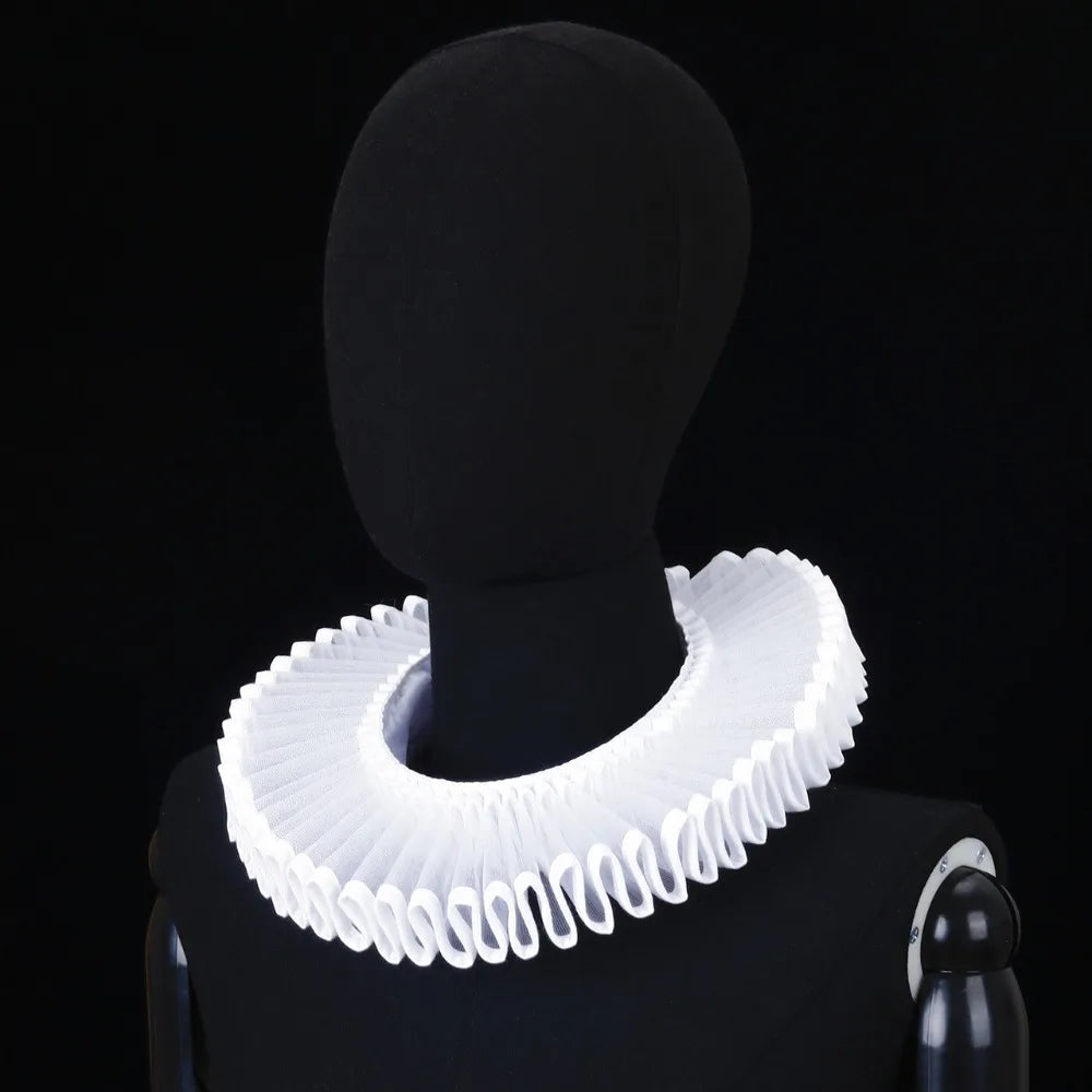 Renaissance Ruff Collar – Detachable Elizabethan Neck Frill for Period Costumes