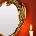 Dragon Wall Mirror – Golden Resin Decorative Oval Mirror