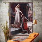 The Accolade Medieval Knight Tapestry – Woven Jacquard Wall Hanging 100×138cm