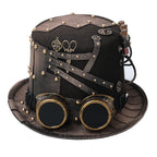 Steampunk Top Hat with Detachable Goggles | Gothic Victorian Costume Hat