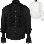 Men's Ruffled Lace Shirt | Victorian Gothic Pirate & Steampunk Costume Blouse