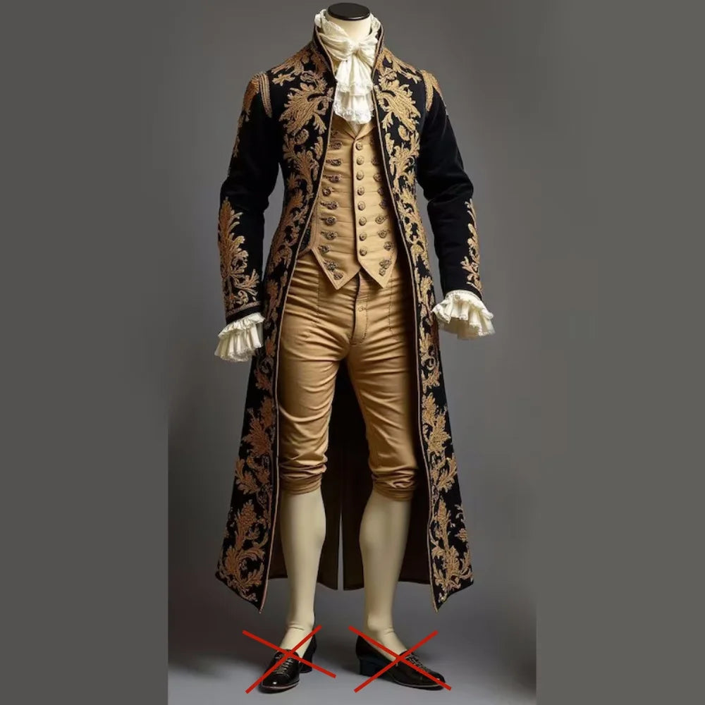 Victorian Aristocrat Gentleman Costume Set – 18th Century Rococo Baroque Tailcoat Suit