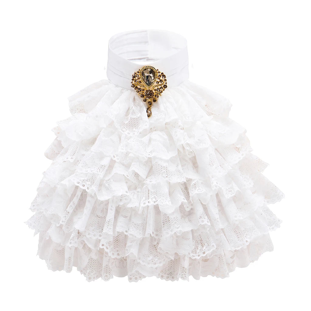 Men's Detachable Ruffle Jabot — Rococo Baroque Lace Collar Neck Piece