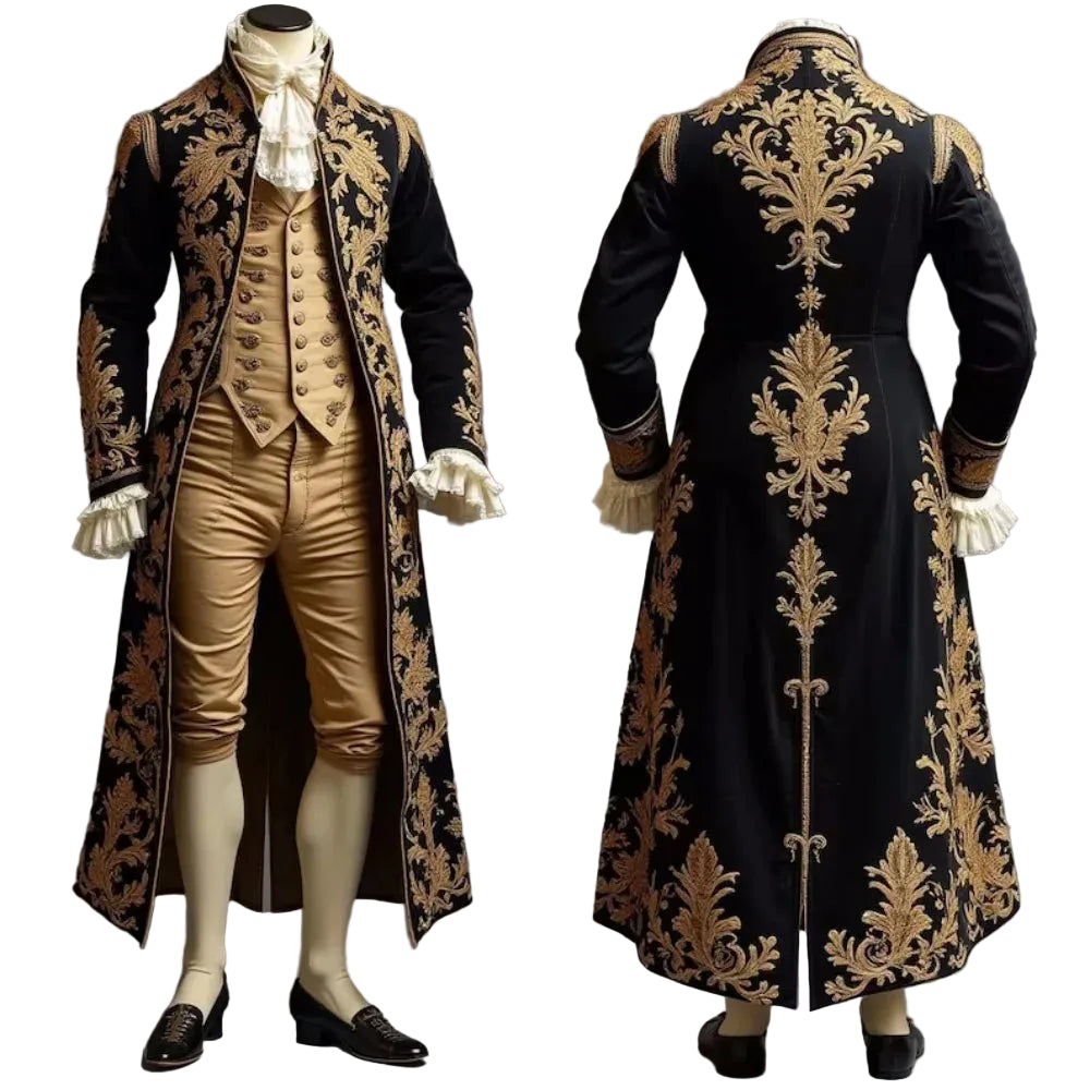 Victorian Aristocrat Gentleman Costume Set – 18th Century Rococo Baroque Tailcoat Suit