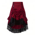 Victorian Steampunk Gothic Lace Skirt – High-Low Ruffle Layer