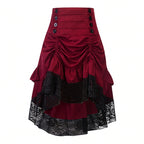 Victorian Steampunk Gothic Lace Skirt – High-Low Ruffle Layer
