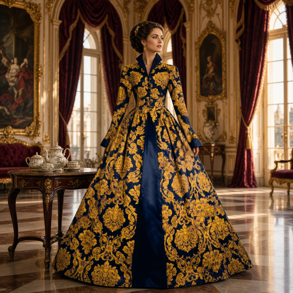 Victorian Baroque Ball Gown – Renaissance Medieval Dress for Women