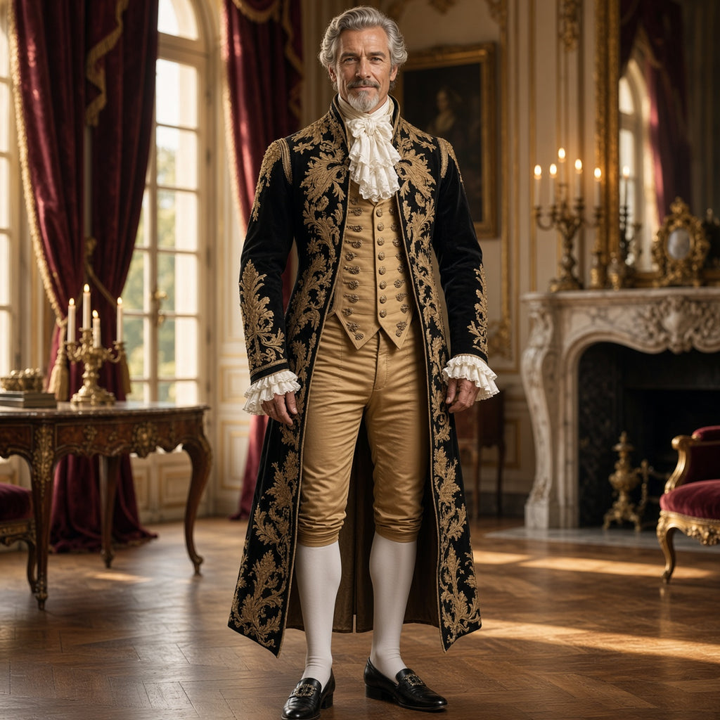 Victorian Aristocrat Gentleman Costume Set – 18th Century Rococo Baroque Tailcoat Suit