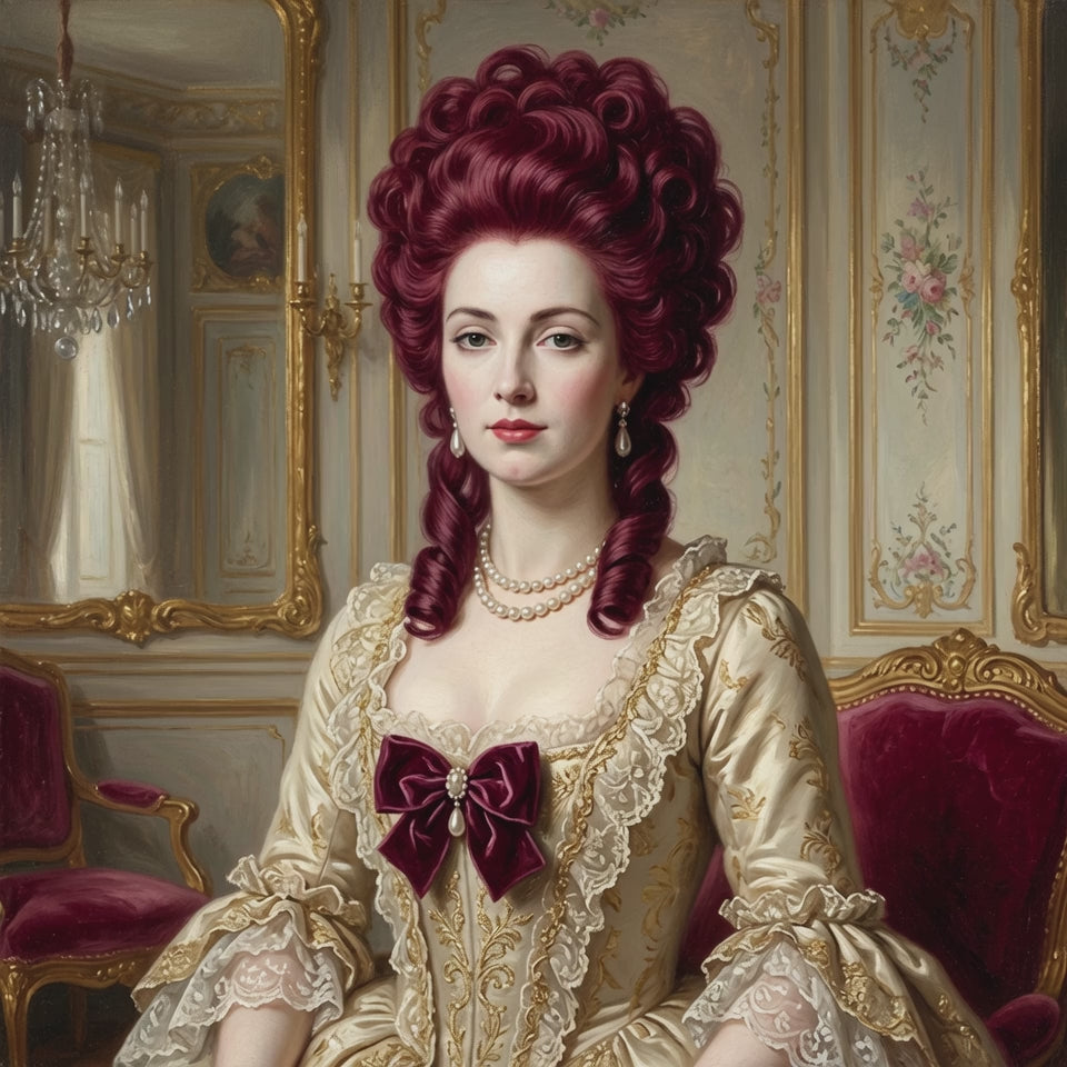 Marie Antoinette Rococo Wig – Red Upswept Curly Cosplay Wig