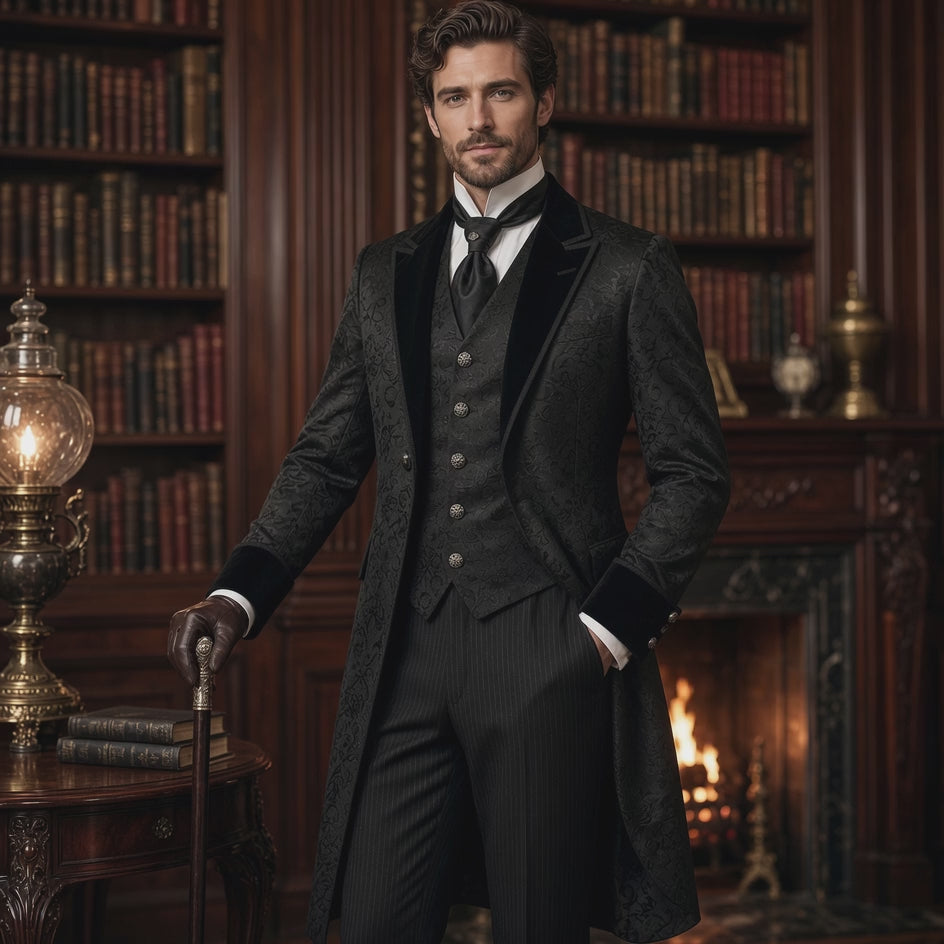 Men's Steampunk Gothic Tailcoat – Victorian Trench Coat