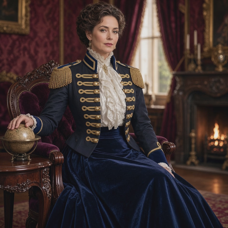 Women's Georgian Military Hussar Jacket — 18th Century Light Horseman Officer Costume